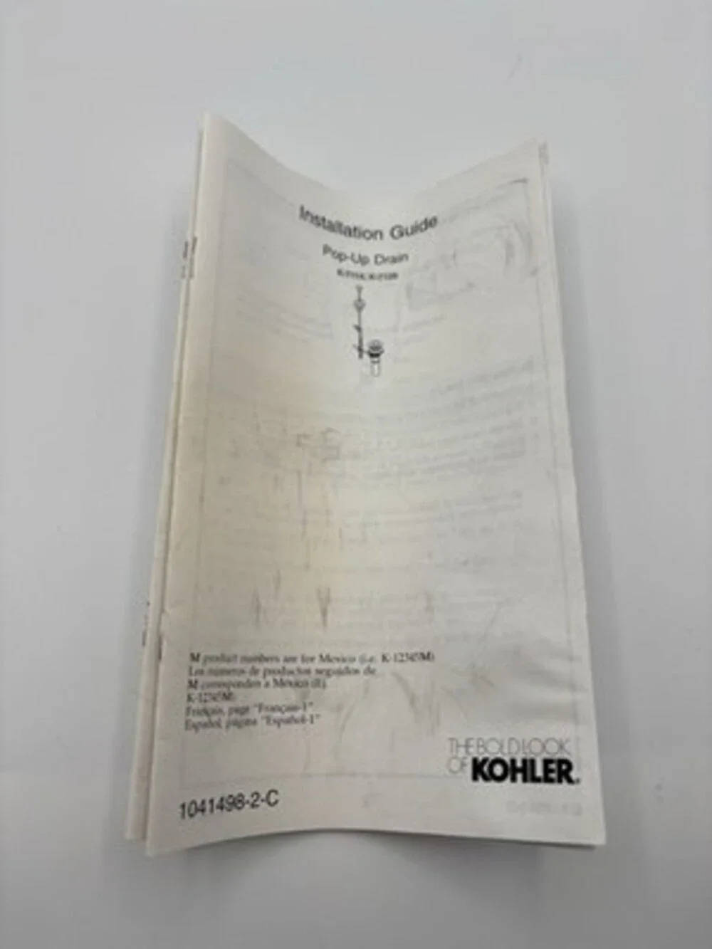 Kohler K-7114-RN Exposed Drain Vibrant Hammered Nickel w/ Installation Guide